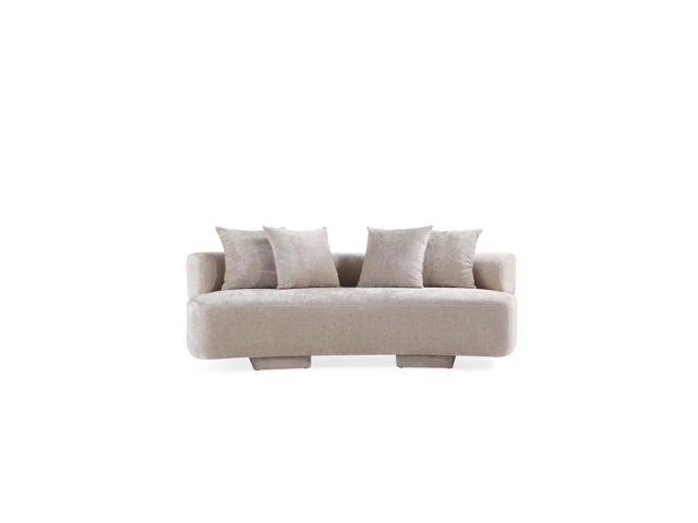 Verandah Mid-Century Modern 91' Chenille Sofa in Beige LS017-BE