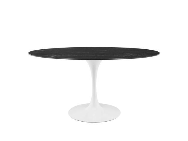 Lippa 60' Oval Terrazzo Dining Table White White EEI-5734-WHI-WHI