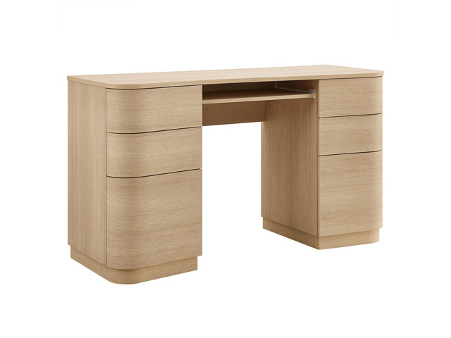 Mirae 6-Drawer Curved Office Desk by Modway ? Contemporary Executive Workstation Table