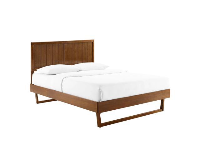Alana Twin Wood Platform Bed With Angular Frame Walnut MOD-6618-WAL