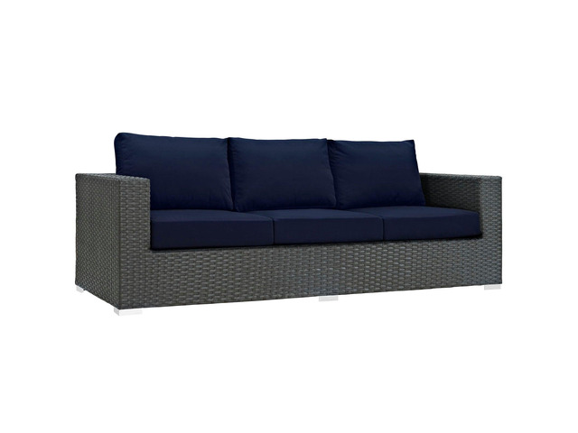 Sojourn Outdoor Patio Sunbrella Sofa Canvas Navy EEI-1860-CHC-NAV