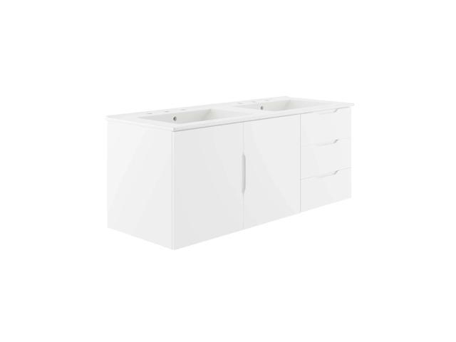 Vitality 48' Double Sink Bathroom Vanity White White EEI-5785-WHI-WHI