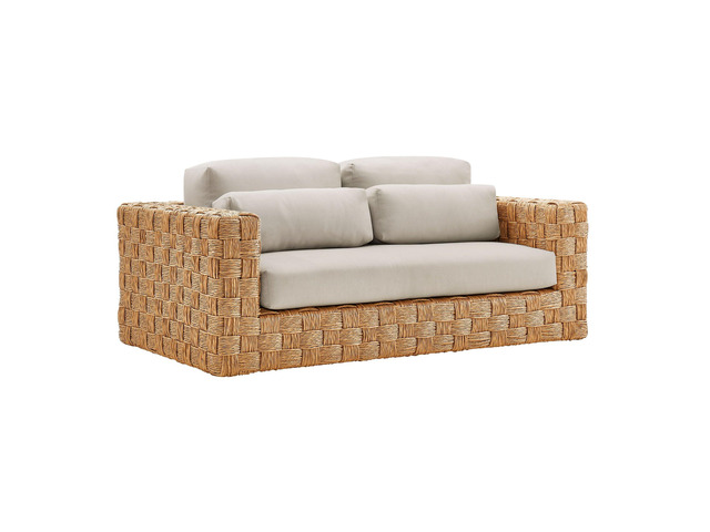 Thames Outdoor Patio Wicker Outdoor Patio Rattan Loveseat by Modway EEI-6924-NAT-LGR