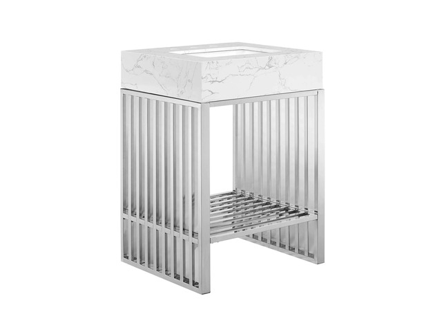 Gridiron 24' Bathroom Vanity White Silver EEI-6103-WHI-SLV
