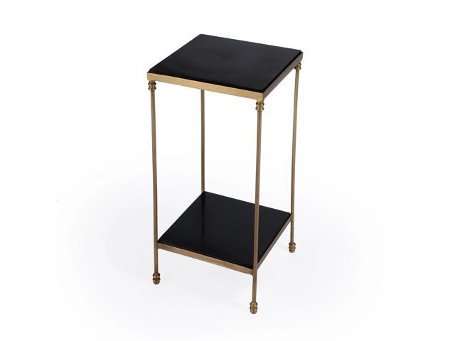 Photos - Sofa Imogen Iron and Granite Side Table in Black 5619414
