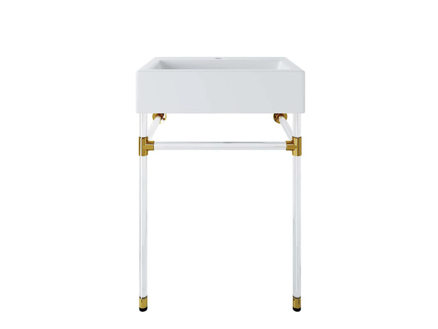 Redeem 24' Acrylic Wall-Mount Bathroom Vanity Clear White EEI-5535-ACR-WHI