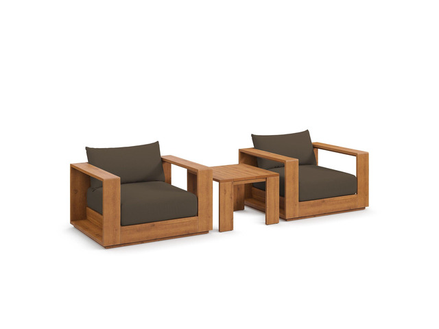 Tahoe 3-Piece Outdoor Patio Acacia Wood Furniture Set by Modway