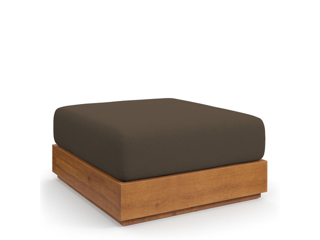 Tahoe Outdoor Patio Acacia Wood Ottoman by Modway