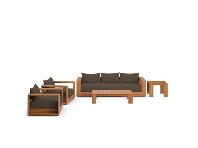 Tahoe 5-Piece Outdoor Patio Acacia Wood Furniture Set by Modway