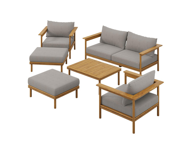 Wren 6-Piece Outdoor Patio Teak Wood Furniture Set by Modway