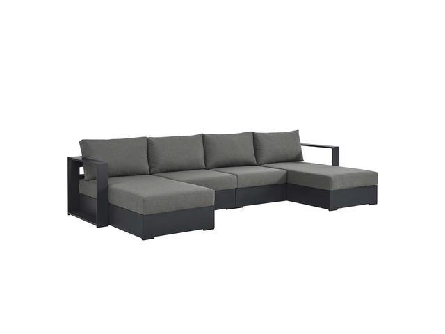 Tahoe 4-Piece Outdoor Patio Powder-Coated Aluminum Sectional Sofa Set by Modway