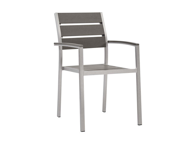 Shore Outdoor Patio Aluminum Dining Armchair and Bar Stool Set of 2