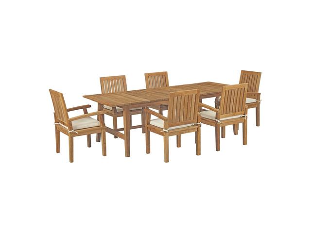Marina 7 Piece Outdoor Patio Teak Dining Set