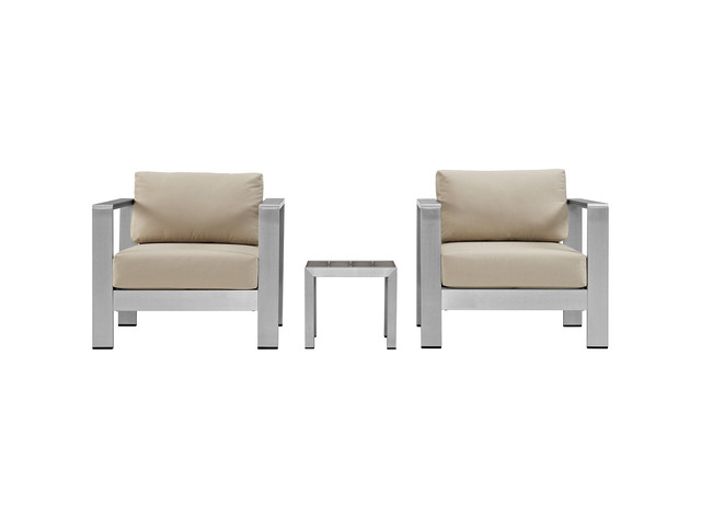 Shore 3 Piece Outdoor Patio Aluminum Set by Modway