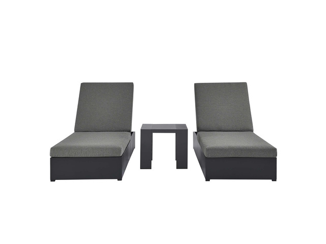 Tahoe 3-Piece Outdoor Patio Powder-Coated Aluminum Chaise Lounge Set by Modway