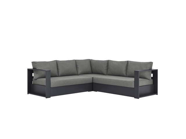 Tahoe 3-Piece Outdoor Patio Powder-Coated Aluminum Sectional Sofa Set by Modway