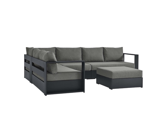 Tahoe 5-Piece Outdoor Patio Powder-Coated Aluminum Sectional Sofa Set by Modway