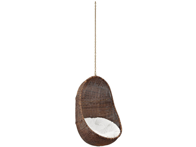 Bean Outdoor Patio Swing Chair Without Stand Coffee White