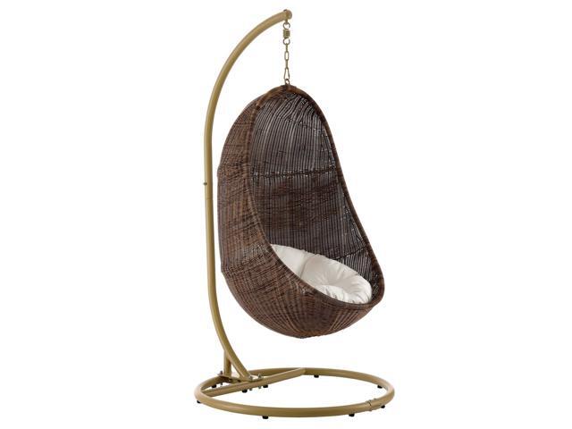 Bean Outdoor Patio Wood Swing Chair With Stand