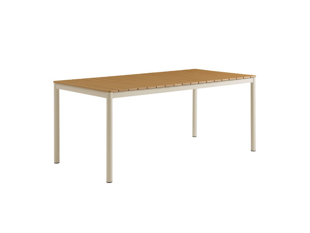 Finn 71' Outdoor Patio Aluminum Dining Table with Faux Wood Top