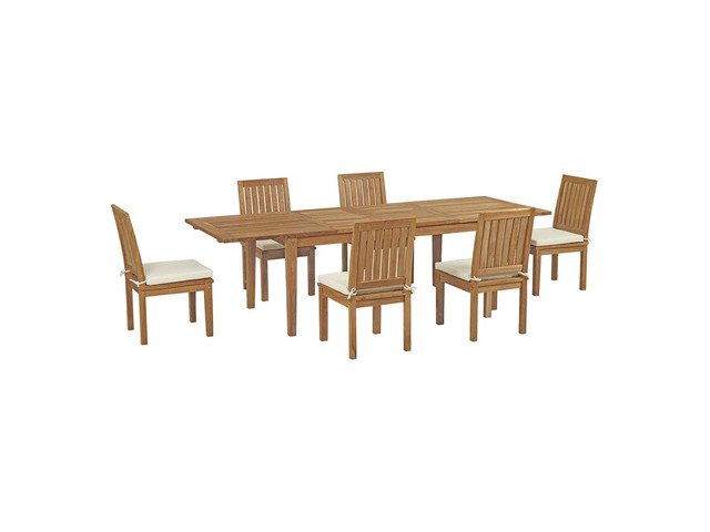 Marina 7 Piece Outdoor Patio Teak Dining Set