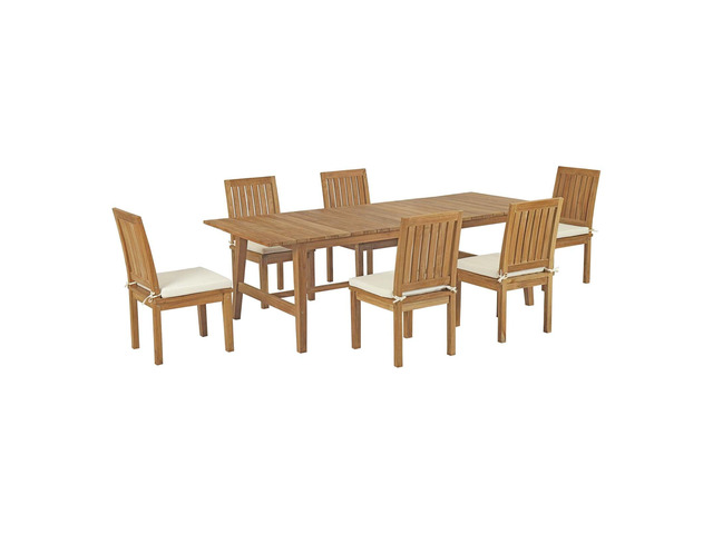Marina 7 Piece Outdoor Patio Teak Dining Set