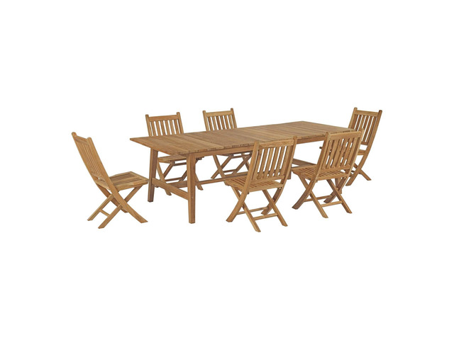 Marina 7 Piece Outdoor Patio Teak Dining Set