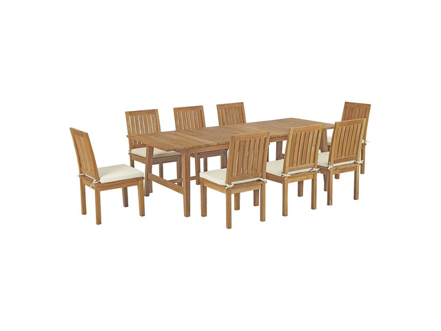 Marina 9 Piece Outdoor Patio Teak Dining Set