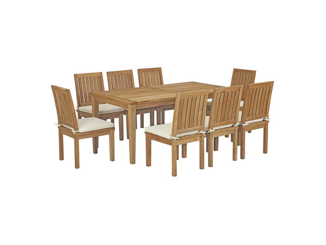 Marina 9 Piece Outdoor Patio Teak Dining Set