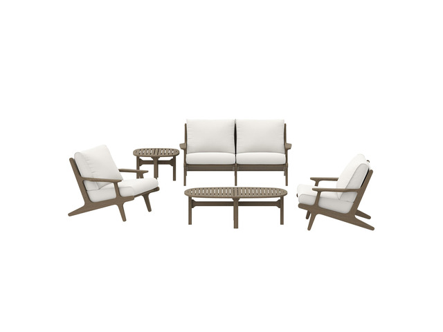 Saratoga 5-Piece Outdoor Patio Teak Wood Furniture Set by Modway