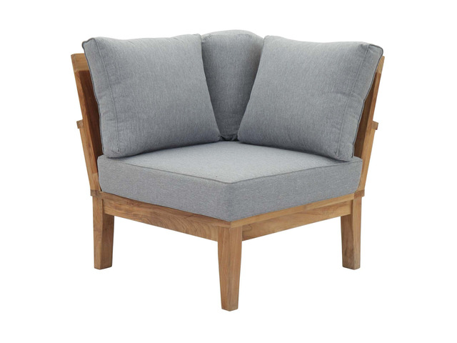 Marina Outdoor Patio Teak Corner Sofa by Modway EEI-1146-NAT-NAV-SET