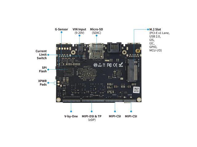 Amlogic A311D2 Single Board Computer-khadas VIM4 with 3.2 Tops NPU with Active Cooling Kit Supports 4K UI and HDMI Input, 4 Display Interfaces, LAN...