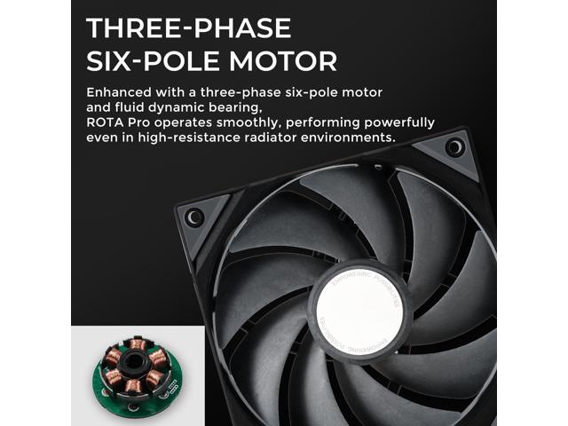 Open Box - TRYX ROTA PRO 120 120mm Case Fan 4-Pin PWM LCP Material FDB Case Fan 2250RPM with 81.32CFM Airflow High-Performance Quiet PC Case Fan