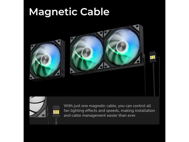 TRYX ROTA SL ARGB 120mm Case Fan 3in1 Contact Connection with Magnetic Cable Gen2 ARGB Light Quiet PC Case Fan