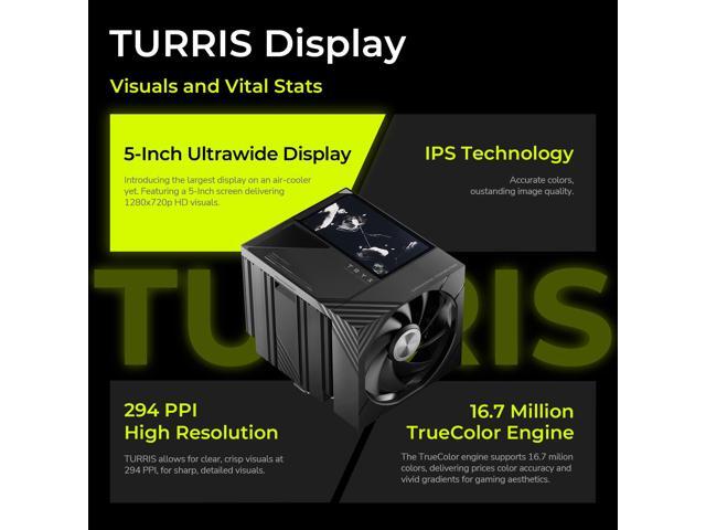 TRYX TURRIS 620 CPU Air Cooler 5.0' IPS Customizable Screen 280w TDP Reflow Soldering Dual Tower CPU Cooler with Display Powered by KANALI...