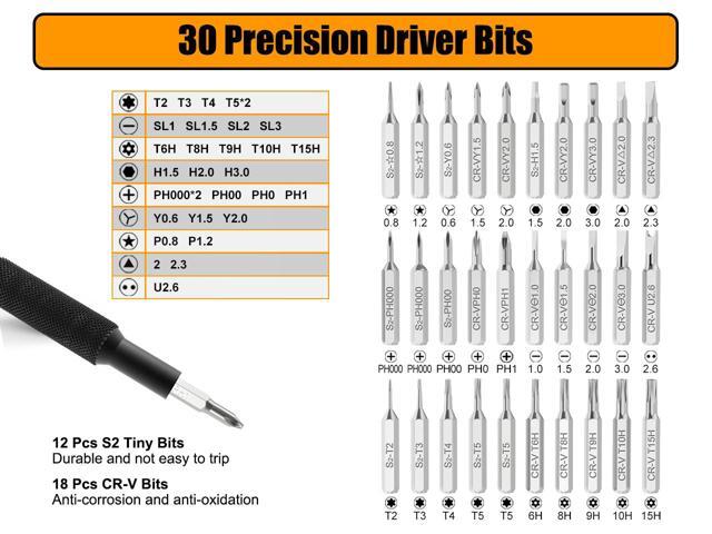 VCELINK Mini Precision Screwdriver Set with 30Pcs Torx T6 T8 T9 T15, P5, Phillips PH00, Triwing Y00 Bits, Repair Tool Kit Compatible with Ring...