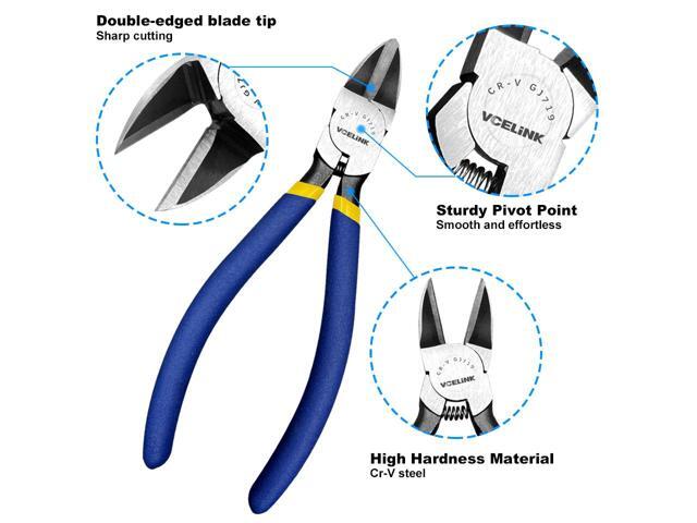 VCELINK Wire Cutter, 6-inch Side Cutter, CR-V Small Flush Cutter, Professional Small Wire Cutter with Spring-loaded for Artificial Flowers, Floral,...
