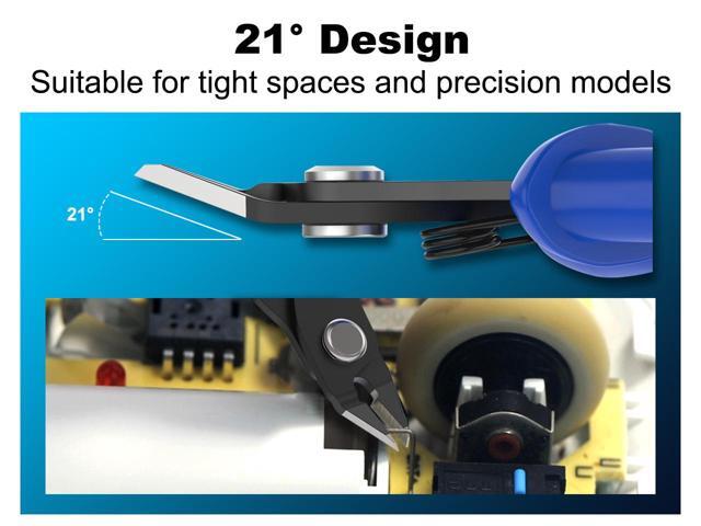 VCELINK Small Wire Cutter Spring-loaded GJ706BL, Precision Flush Cutter Pliers Diagonal Cutters for Electronics, Jewelry Making, Model Craft and 3D...