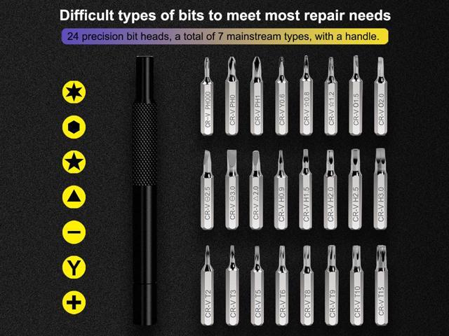 VCELINK Small Screwdriver Set with Case, 25 in 1 Magnetic Tiny Screwdriver Kit Electronics, Precision Mini Torx Bits Set for Computer, Phone, Game...