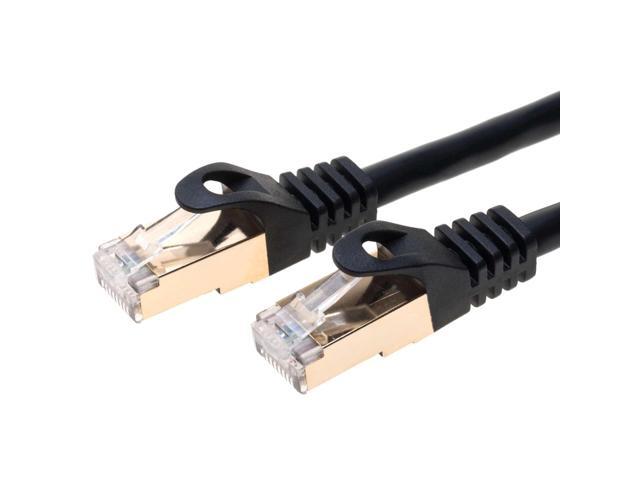 Cables Direct Online 75FT Cat7 S/FTP Ethernet Cable, Black High-Speed Network Cable for PC, Laptop, Router, TV, Printer, Console Home/Office Use