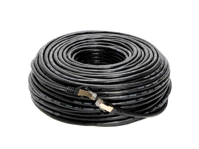 Cables Direct Online 75FT Cat7 S/FTP Ethernet Cable, Black High-Speed Network Cable for PC, Laptop, Router, TV, Printer, Console Home/Office Use