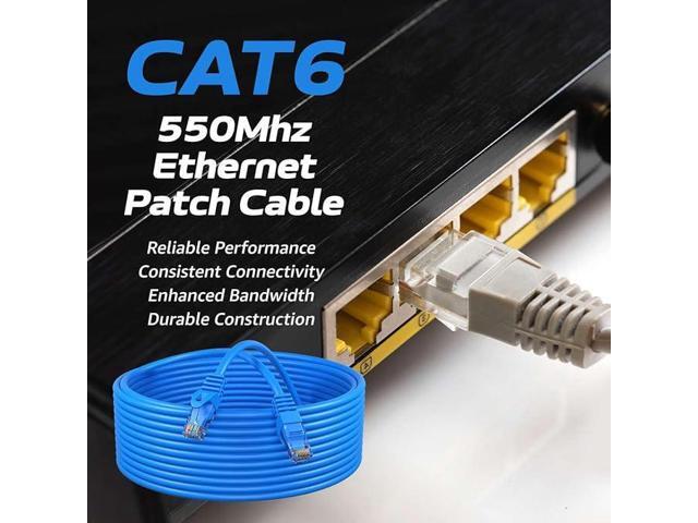Cables Direct Online Cat6 Patch Cord 1.5ft Blue 5-Pack - High-Speed Ethernet Network Cable