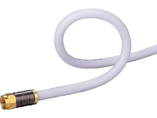 Cables Direct Online RG6 Quad Shield Black Coaxial Cable 15ft Durable, High-Performance, Signal Protection