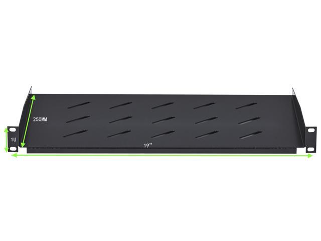 Cables Direct Online 1U Rack Mount Server Shelf - 19' Black, 10' (250mm) Depth - Heavy Duty, Space-Saving, Durable Design for Servers, Switches &...