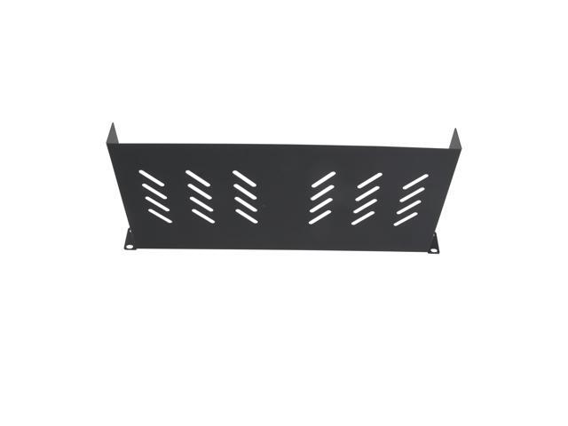 Cables Direct Online Universal Vented 1U 19' Rack Mount Shelf 8' (210mm) Deep, No Lip, Durable & Ventilated for Servers & Equipment