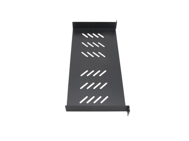 Cables Direct Online Universal Vented 1U 19' Rack Mount Shelf 8' (210mm) Deep, No Lip, Durable & Ventilated for Servers & Equipment