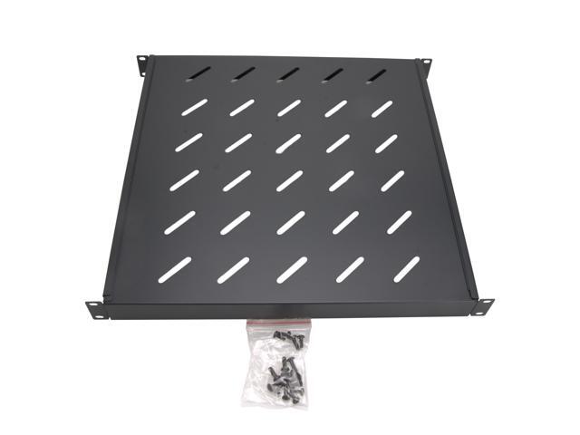 Cables Direct Online Fixed Server Shelf 1U 19' Rack Mount Adjustable 18' to 42' for 4-Post Rack, Durable & Space-Saving Design