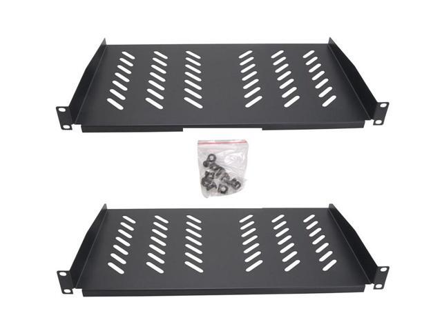 Cables Direct Online 2-Pack Vented 1U Server Shelf Rack Mount 19 Black, 10 (250mm) Deep - Heavy-Duty, Cooling Design for Servers & Networking...