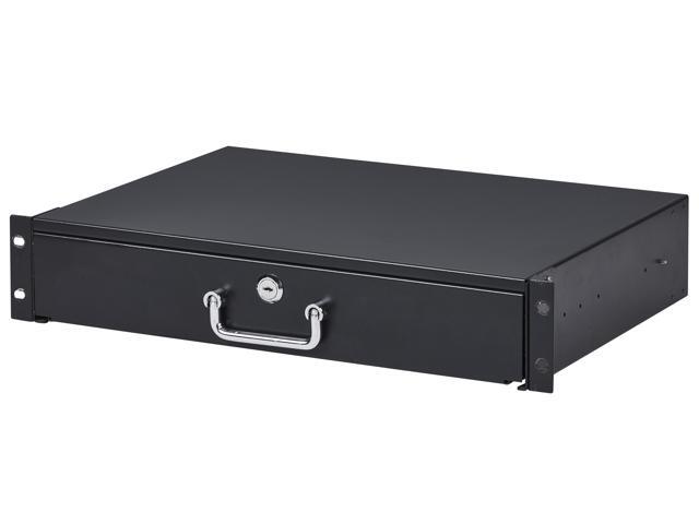 Cables Direct Online 2U 19' Server Cabinet Case Rack Mount with Lock & Key, Heavy-Duty Design, Secure IT or DJ Equipment Storage