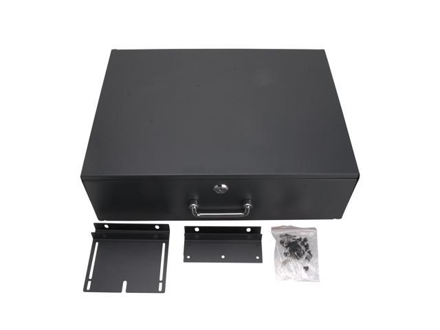 Cables Direct Online 3U Drawer Rack Mount Lockable 19 Case Heavy-Duty IT, DJ Equipment Storage with Deep Drawer, 3 Space for Secure Gear